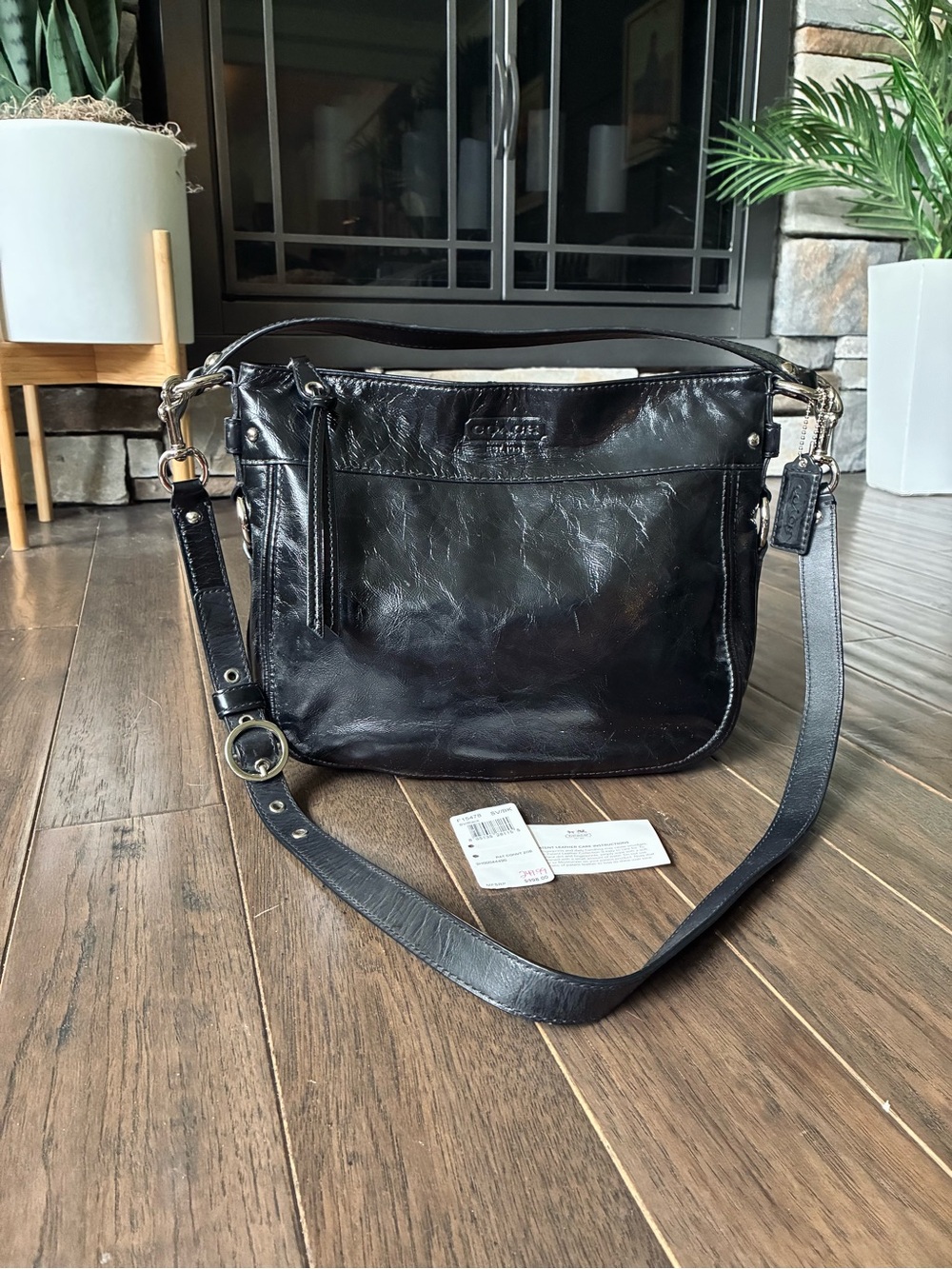 Coach Zoe Crinkle Patent Leather Convertible Hobo Bag, 15478, Y2K